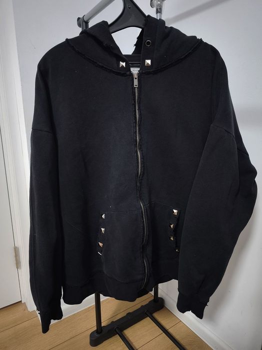 Opium distressed zip hoodie