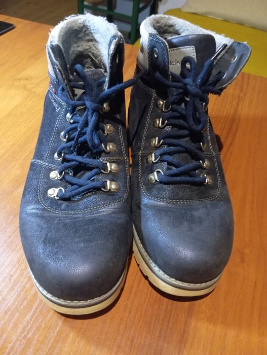 Buty skórzane zimowe trapery ocieplane granatowe Mckey 40 rozmiar