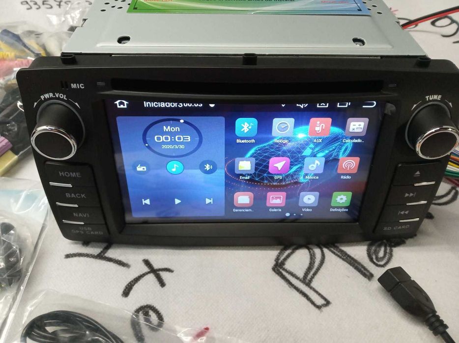 Toyota Corolla E120 Rádio Android CarPlay Android Auto sem Fios GPS