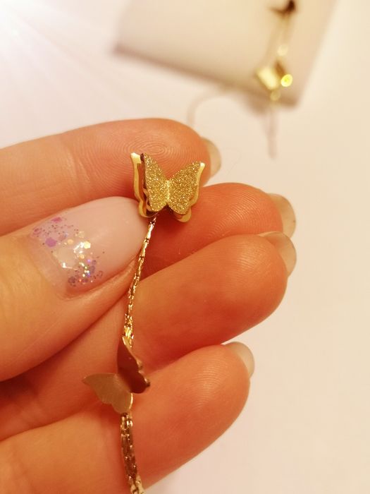 Komplet biżuterii motylki ze stalówki