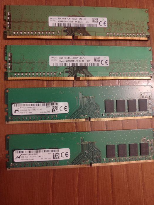 32GB RAM DDR4 2666MHz (4x8GB)2 SK hynix+2 Micron–Testadas em conjunto