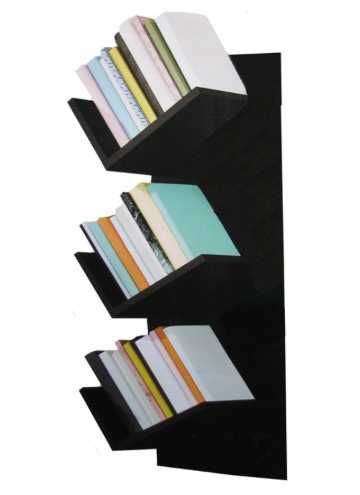 Nowoczesna półka na książki wisząca w kolorze czarnym