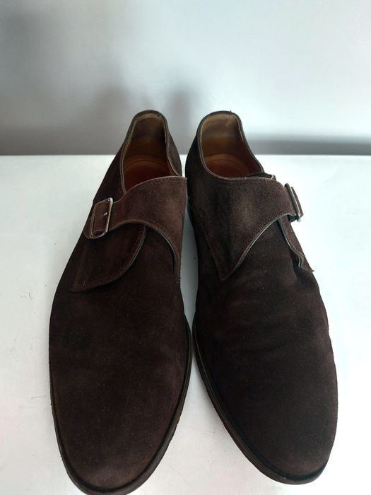 Buty Suitsupply półbuty zamszowe suede typu monki monk strop shoes sko