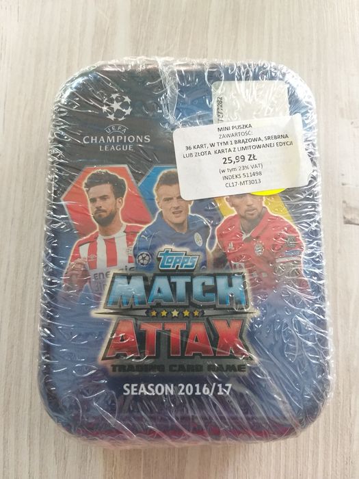 Karty piłkarskie champions league match attax 2016 / 2017 topps puszka
