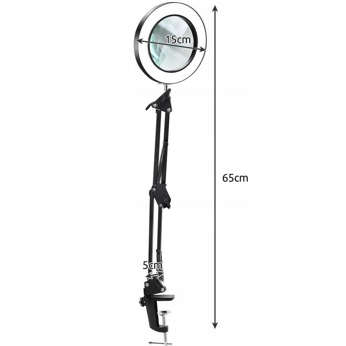 Lampa LED Kosmetyczna Lupa Szkło Powiększające Do Salonu Kreślarska