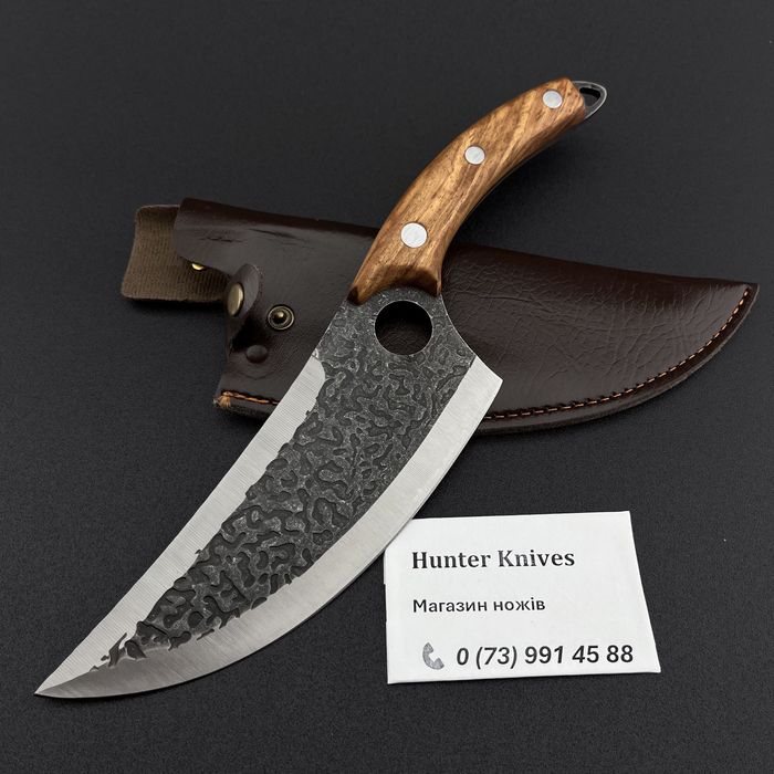 Ніж кухонний сербський з отвором під палець Нож кухонный сербский К19