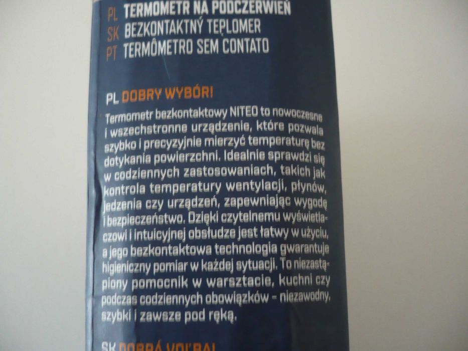 termometr bezdotykowy bezkontaktowy -50 - +380 ztopni