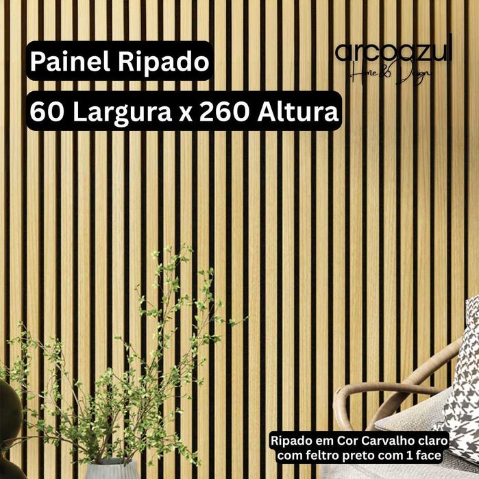 Painel Acústico Ripado com 260cm de altura By Arcoazul Design