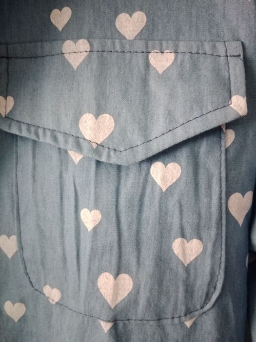 Koszula jeans w serca M