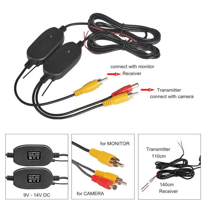 KIT câmara + monitor WIRELESS LCD p estacionamento marcha atras NOVO
