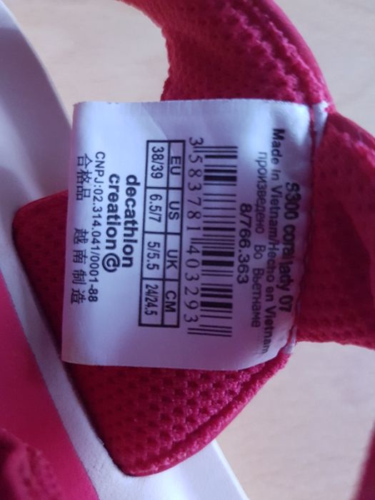 Klapki sandały r.38 Decathlon tribord