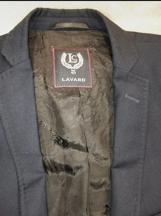 Granatowy garnitur lavard męski wełniany