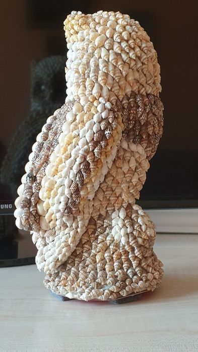 Miszelki muszle Sowa z muszelek 28cm