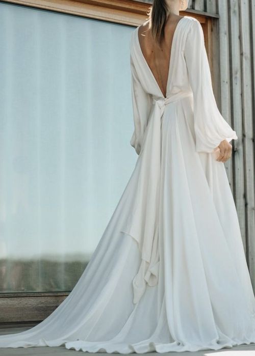 Sukienka ślubna Boho rustykalna retro odkryte plecy rozkloszowana S 36