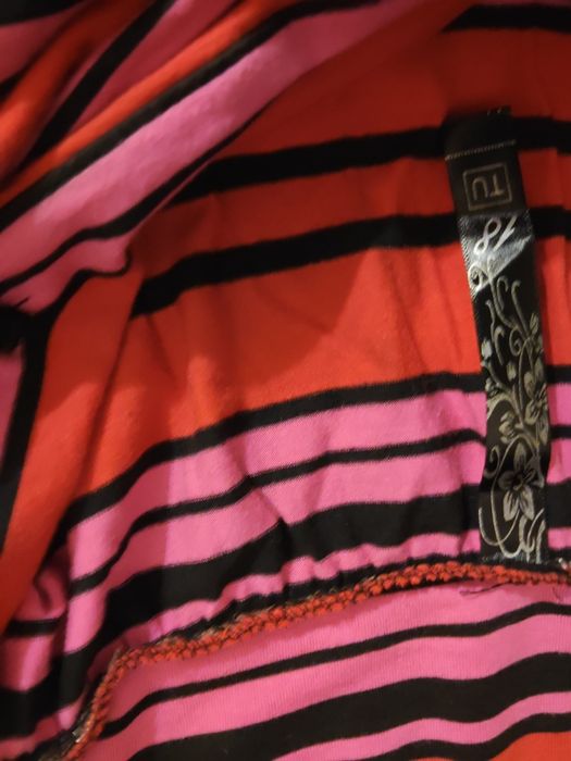 Tu 18 letnia sukienka w paski  modal + bawełna