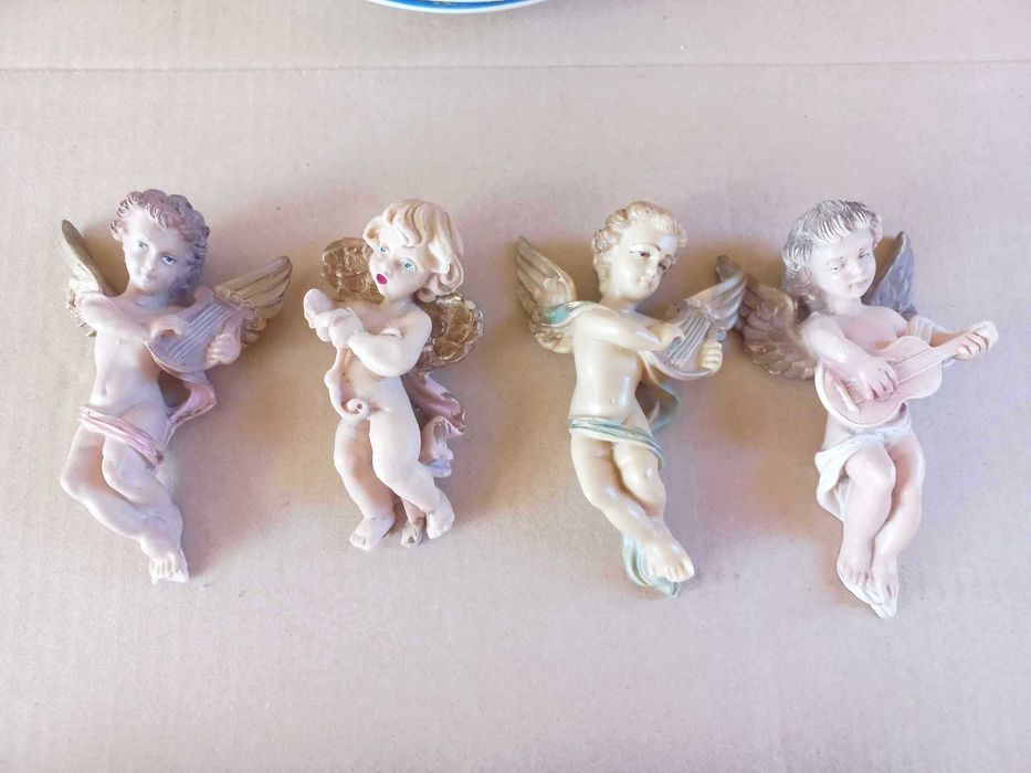 Conjunto 4 anjos antigos
