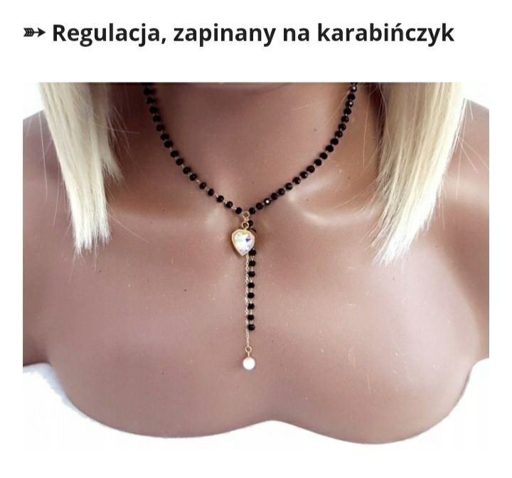 Naszyjnik krawatka szlifowana