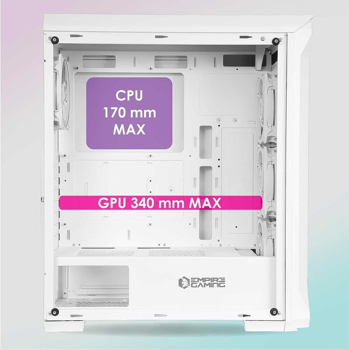 корпус пк EMPIRE GAMING DarkWitcher,ARGB, ATX, 4 x  120 мм  білий