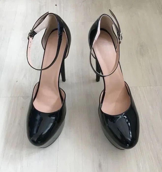 136/ OD RĘKI 46 Sandały Trans Crossdress sexy szpilki czółenka 17 cm