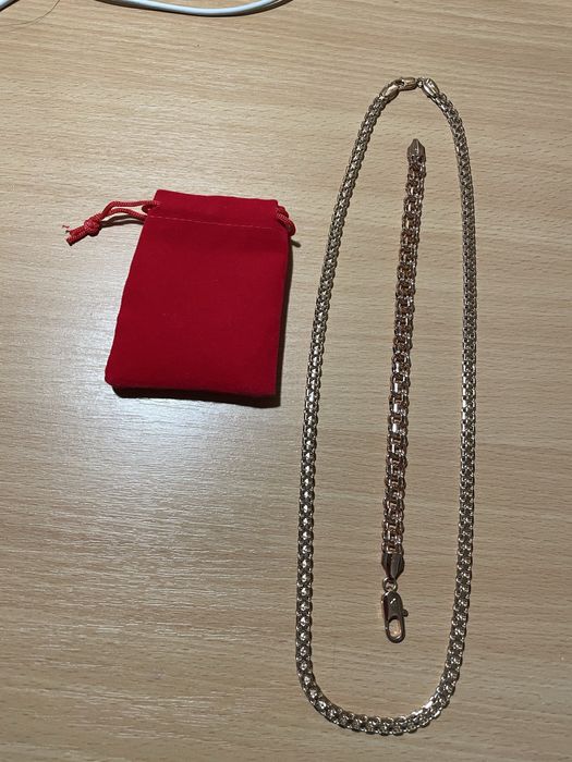 Набір ланцюжок і браслет медзолото