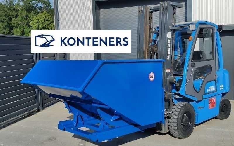 Kontener samowyładowczy metalowy na widły/ KOLIBA 1,5 m3 1500 L