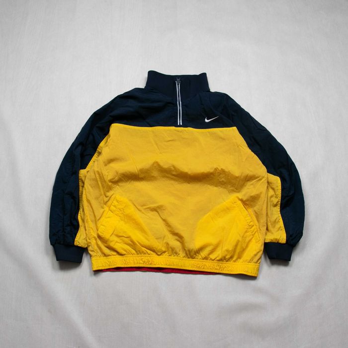 90's Nike boxy halfzip kurtka dresowa dwustronna M