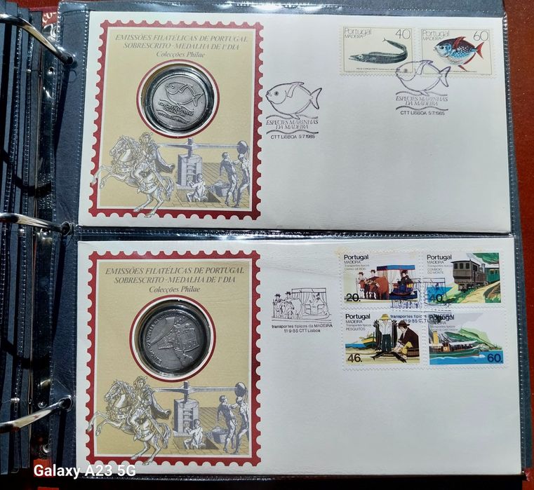 Filatelia Numismática sobrescrito com medalha