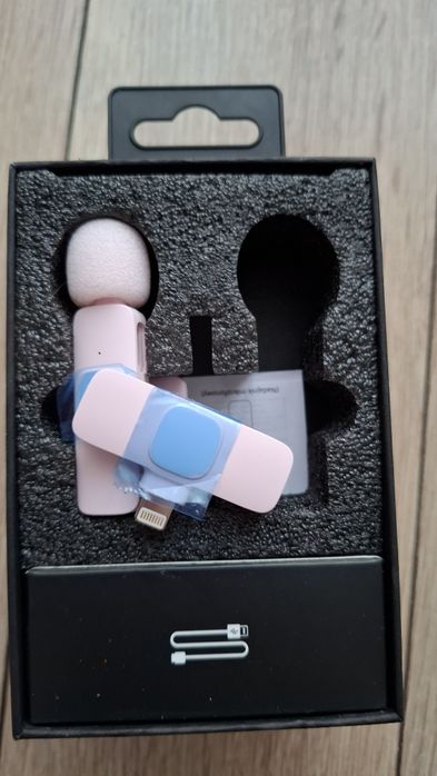 Mikrofon krawatowy bezprzewodowy na Lightning 2 sztuki długie włosieie