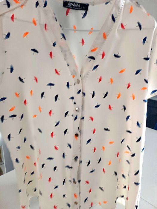 Elegancka Bluzka Damska Krótki Rękaw