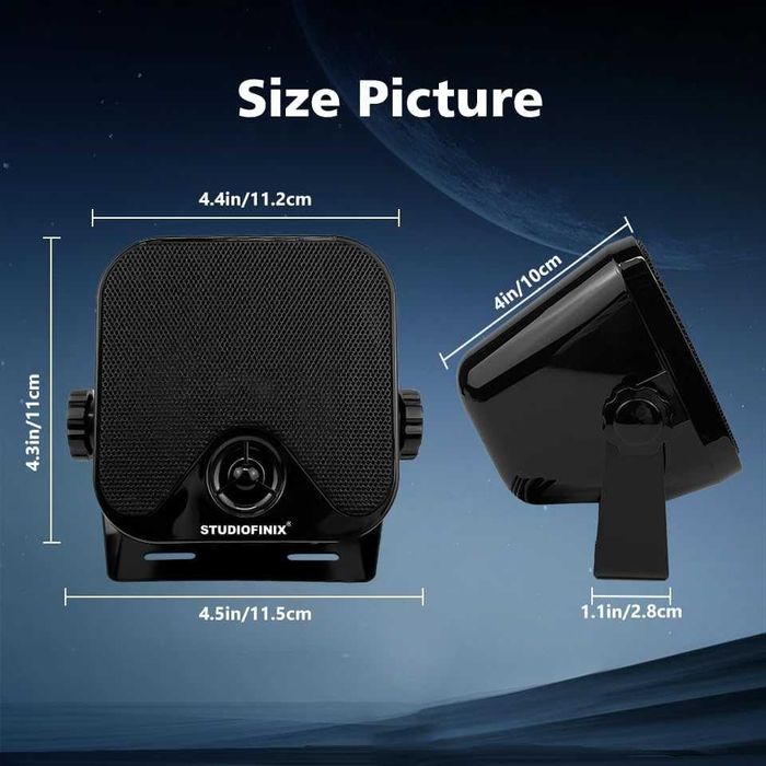 STUDIOFINIX Wodoszczelny system głośników audio Bluetooth do ATV, UTV,