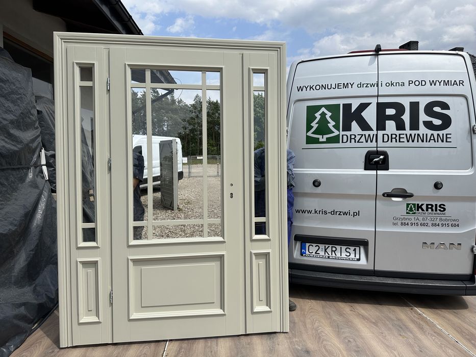 Drzwi zewnętrzne drewniane Angielskie klamka Schlage NA KAŻDY WYMIAR