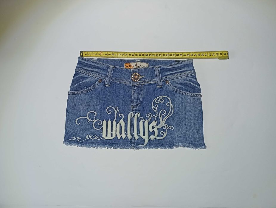 Джинсовая мини юбка вышивкой wallys=TLB