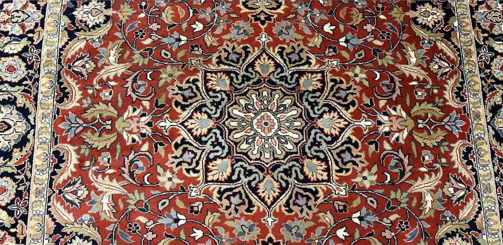 Tapete Persa TABRIZ original, Lã sobre Algodão, feito à mão com 198cm x 140cm