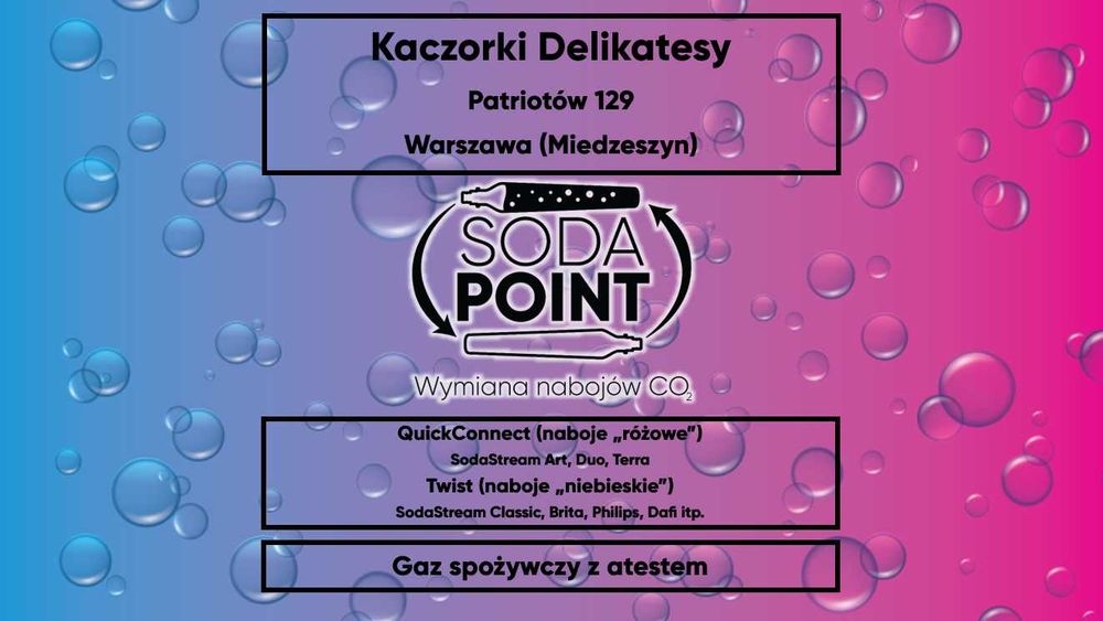 Sodastream Warszawa (Miedzeszyn), Patriotów 129 Wymiana nabojów CO2