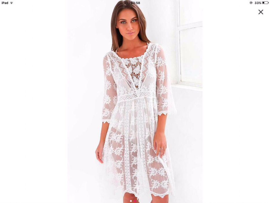 Vestidos/tunicas ou saidas praia-brancas/perolas trabalhadas-unidade