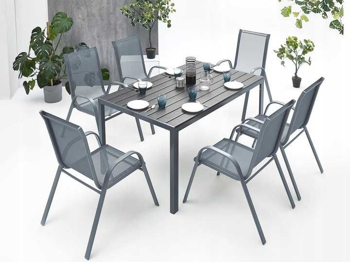 STÓŁ POLYWOOD Tarasowy Stolik Ogrodowy TARAS 150cm Deska WPC Metal