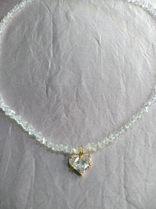 Намисто з серцем кришталь позолота