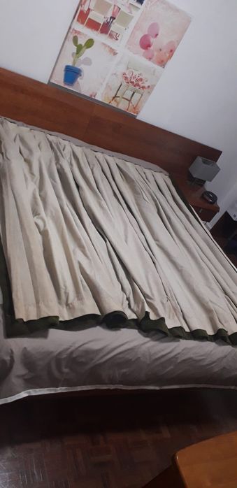Conjunto de DOIS Cortinados de Veludo Verde Opacos