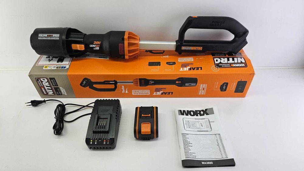 WORX WG543E Nitro LeafJet 20V – dmuchawa do liści (uszkodzona, na części lub do naprawy)