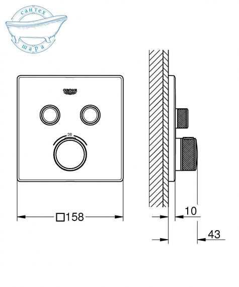 Термостат для душу Grohe Grohtherm SmartControl на 2 споживача 29124000