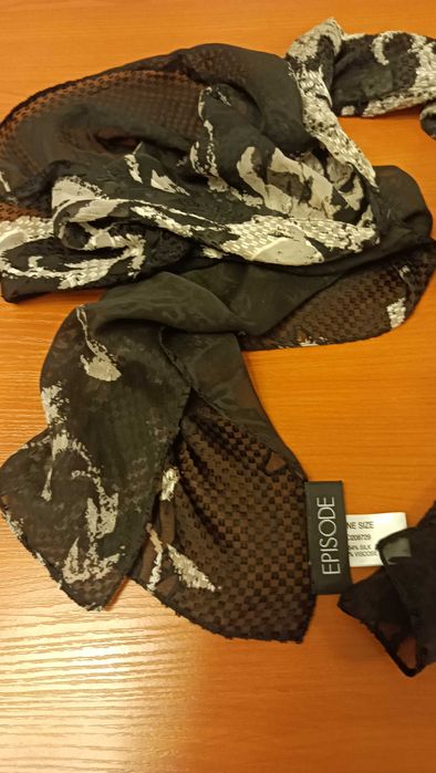 Luksusowy szal Episode jedwab i wiskoza devoré  wypalany wzór