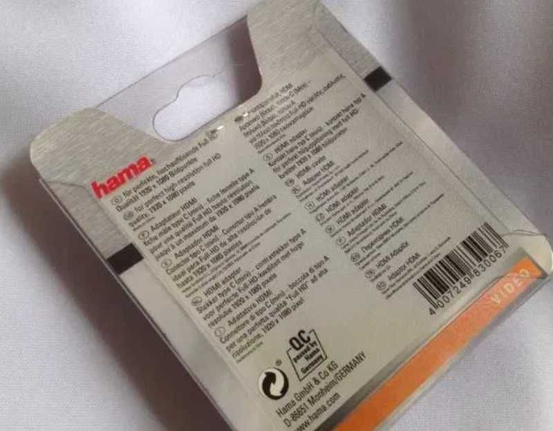 Переходник hama hdmi adapter для видеотехники