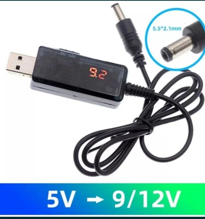 для живлення роутера від павербанку, перемикач 9v-12V, Usb/DC Адаптер