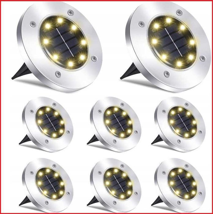 8x lampa solarna ogrodowa wbijana