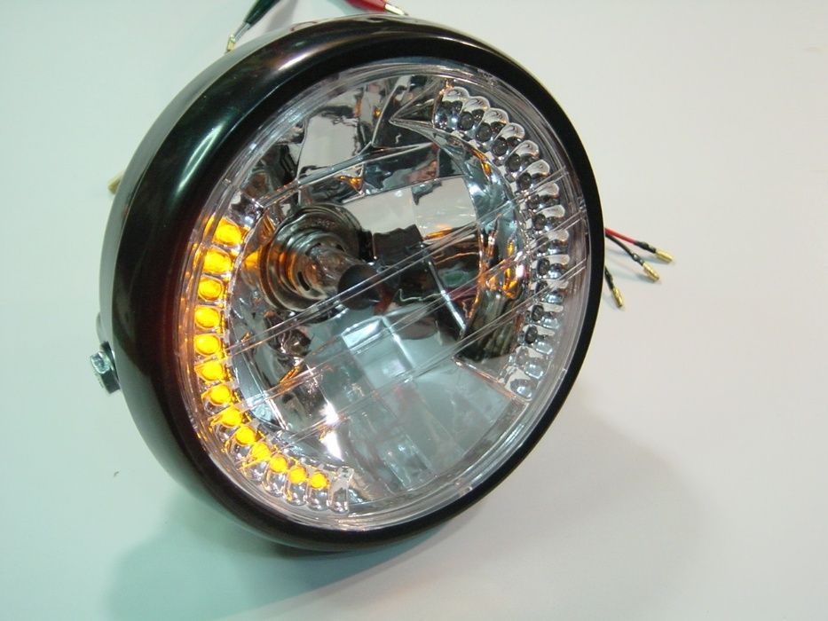 Farol universal com piscas para mota
