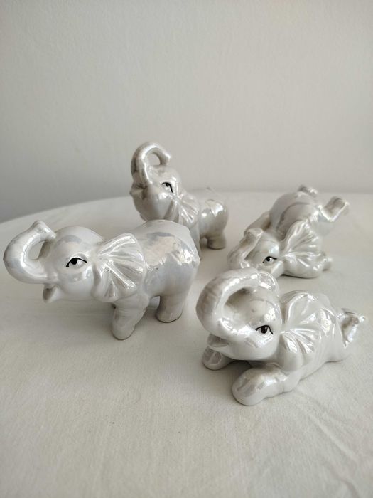 Słoniki ceramiczne 4 sztuki