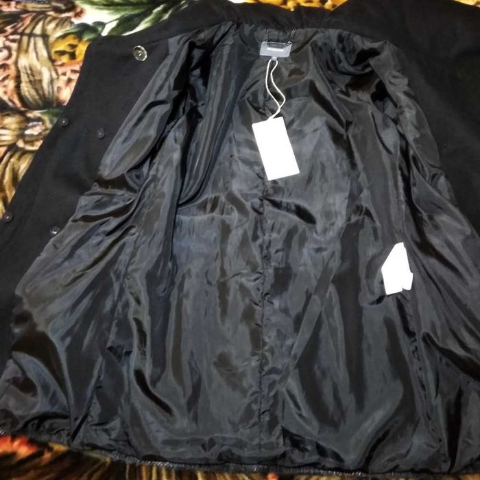 Пальто сіре в клітинку, серое пальто в клетку 30% шерсть пальто халат