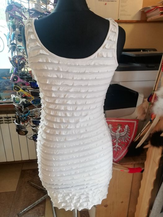 Sukienka tunika h&m xs na s kremowa, bez wad