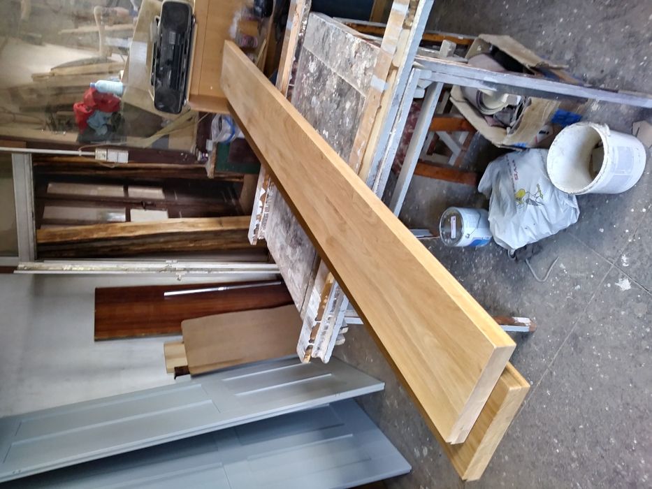 Parapety dębowe z litego drewna