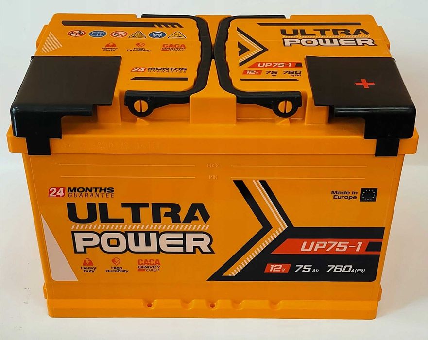 Akumulator Ultra Power 12V 75Ah 760A (Odlewana kratka) MEGATEX